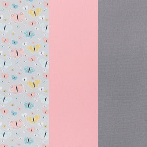 Baby Trend EZ Rest Playard butterfly pattern, pink and grey colors fabric