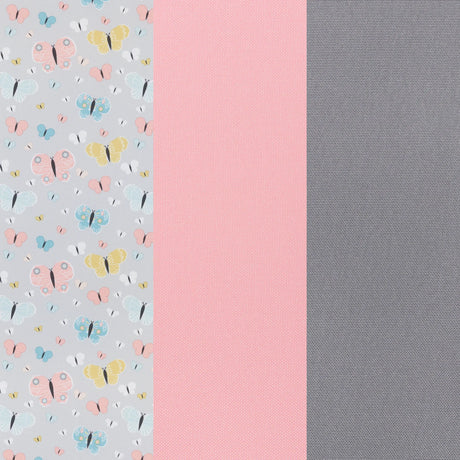 Baby Trend EZ Rest Playard butterfly pattern, pink and grey colors fabric