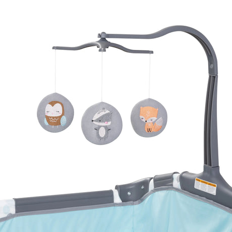 Baby Trend EZ Rest Playard with three round hanging toys