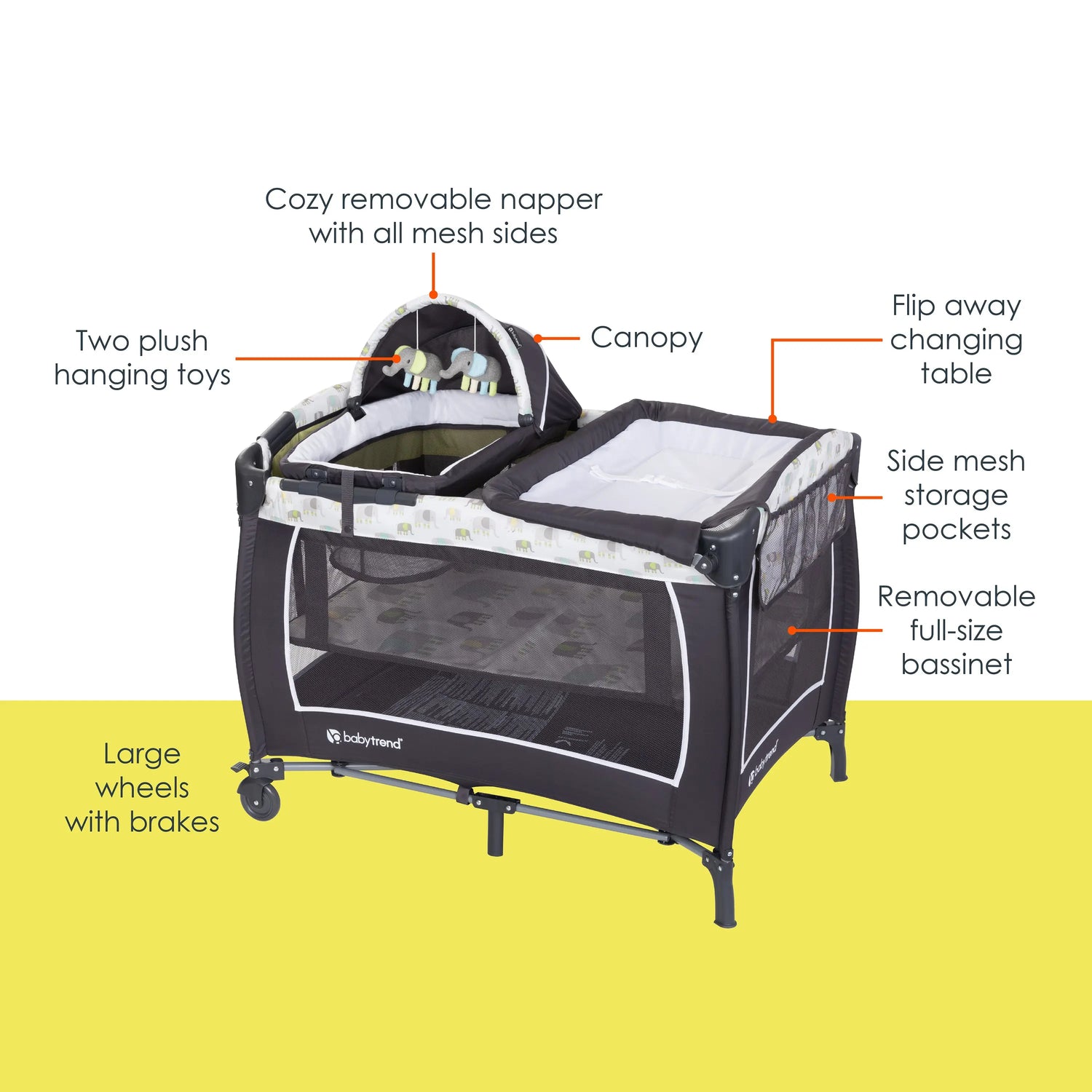 Baby Trend Lil Snooze Deluxe II Nursery Center Playard in Sockorama