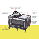 Load image into gallery viewer, Baby Trend Lil' Snooze Deluxe II Nursery Center Playard features call out