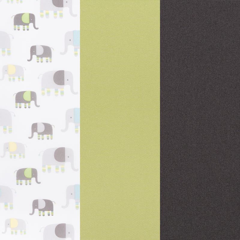 Baby Trend Lil' Snooze Deluxe II Nursery Center Playard elephant fabric pattern and neutral color