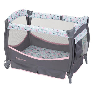 The Baby Trend Deluxe II Nursery Center Playard with no accessories attached 
