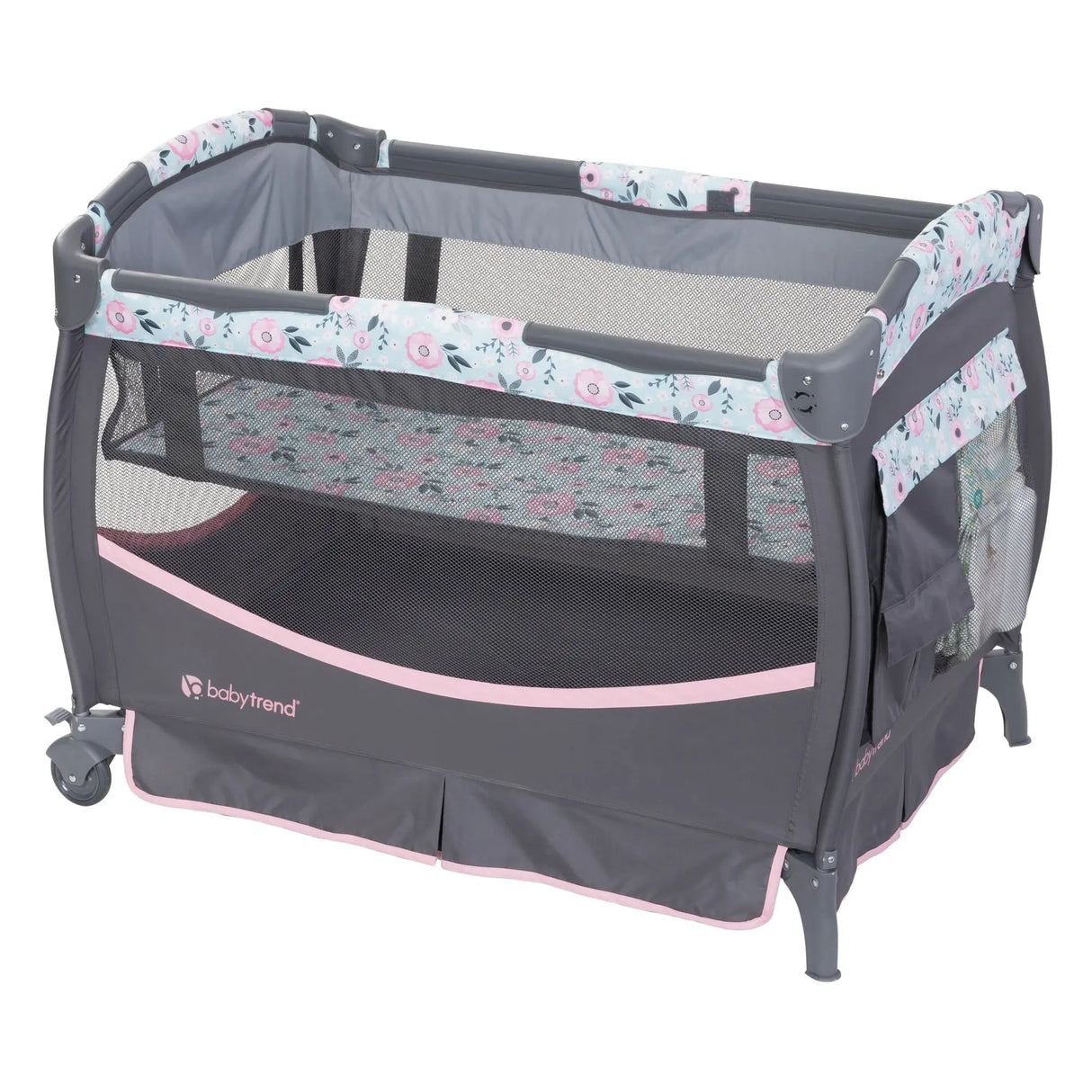 Baby Trend Deluxe II Nursery Center Playard in bassinet mode with no accessories attached