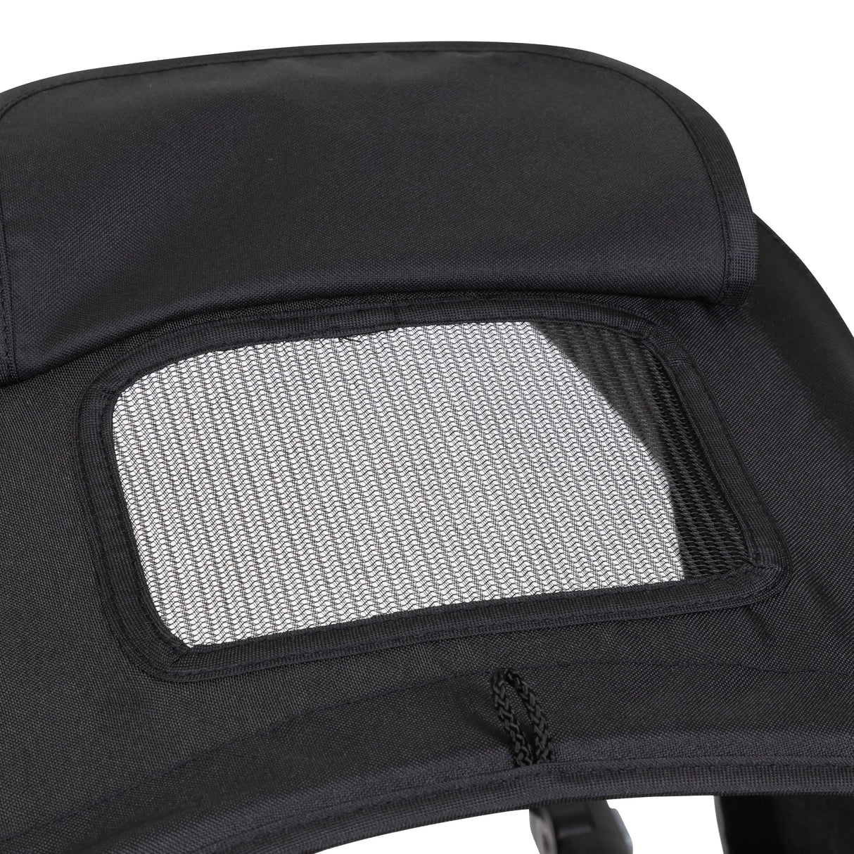 The canopy of the Baby Trend Sit N Stand 5-in-1 Shopper Stroller has a peek a boo window