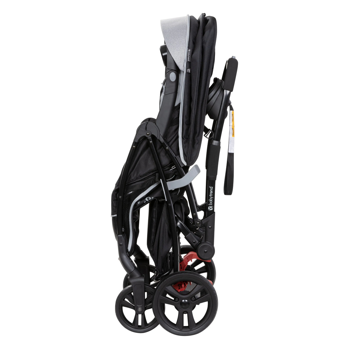 Side view of the Baby Trend Sit N Stand 5-in-1 Shopper Stroller folded