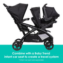 Load image into gallery viewer, Baby Trend Sit N' Stand Double 2.0 Stroller combine with a infant car seat to create a travel system