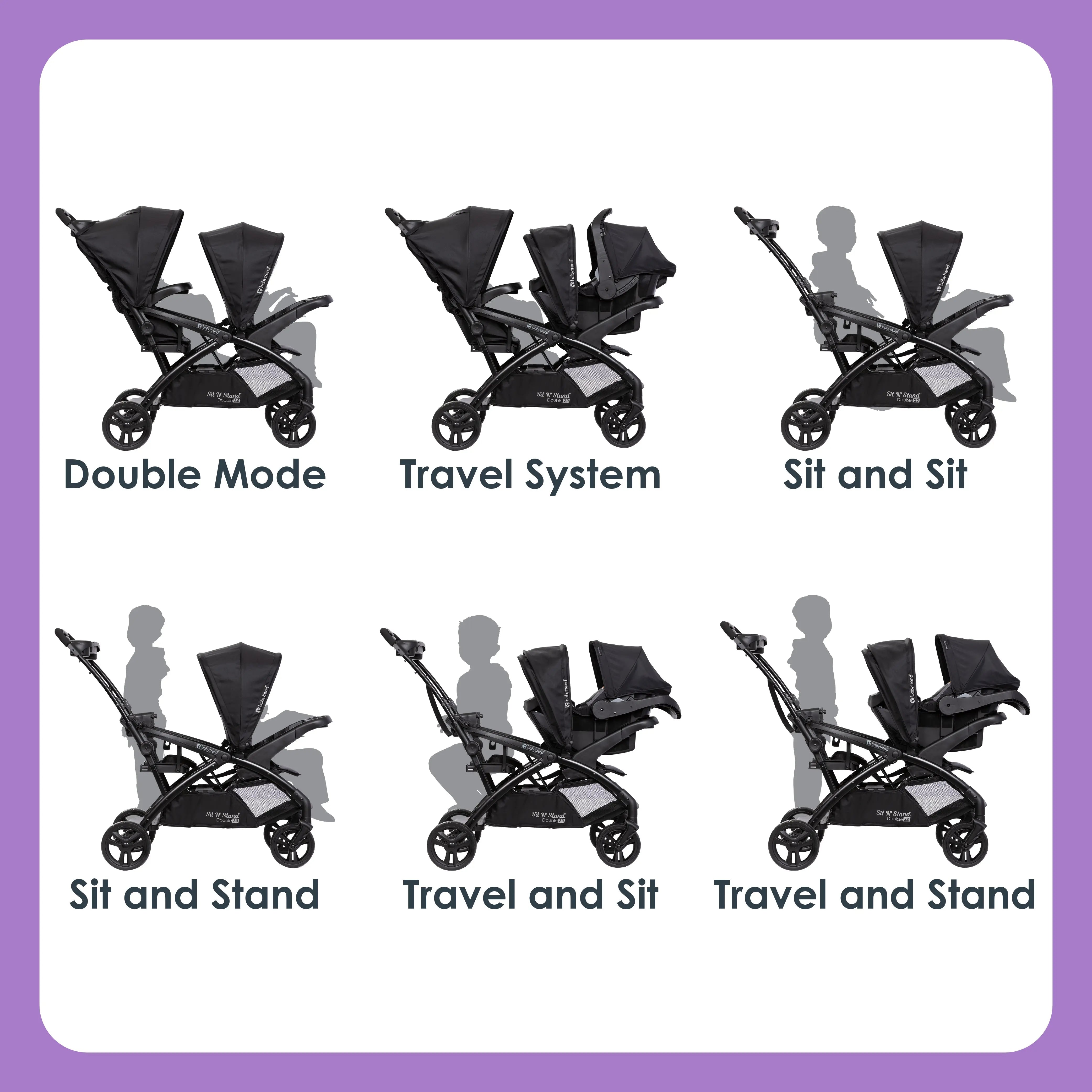 Amazon Baby Trend Sit And Stand Double Stroller Parts Sit And