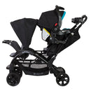 Load image into gallery viewer, Baby Trend Sit N Stand Double Stroller side view with front seat and rear infant car seat