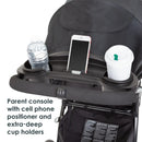 Load image into gallery viewer, Baby Trend Tango Stroller parent console with cell phone positioner and extra deep cup holders