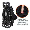 Load image into gallery viewer, Baby Trend Tango Stroller easy and quick center lift to fold design with self standing fold