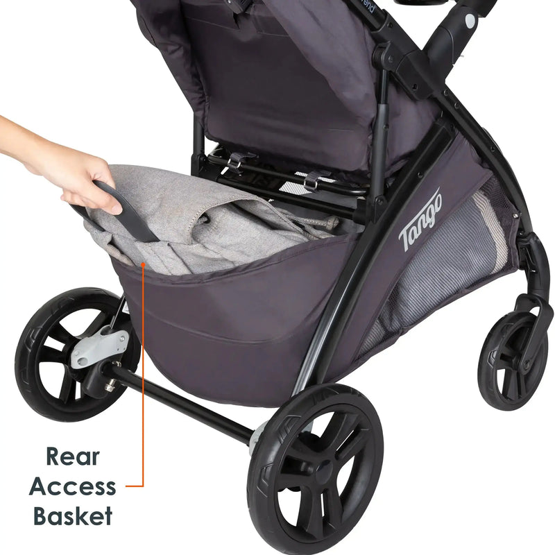 Rear storage basket acess on the Baby Trend Tango Stroller