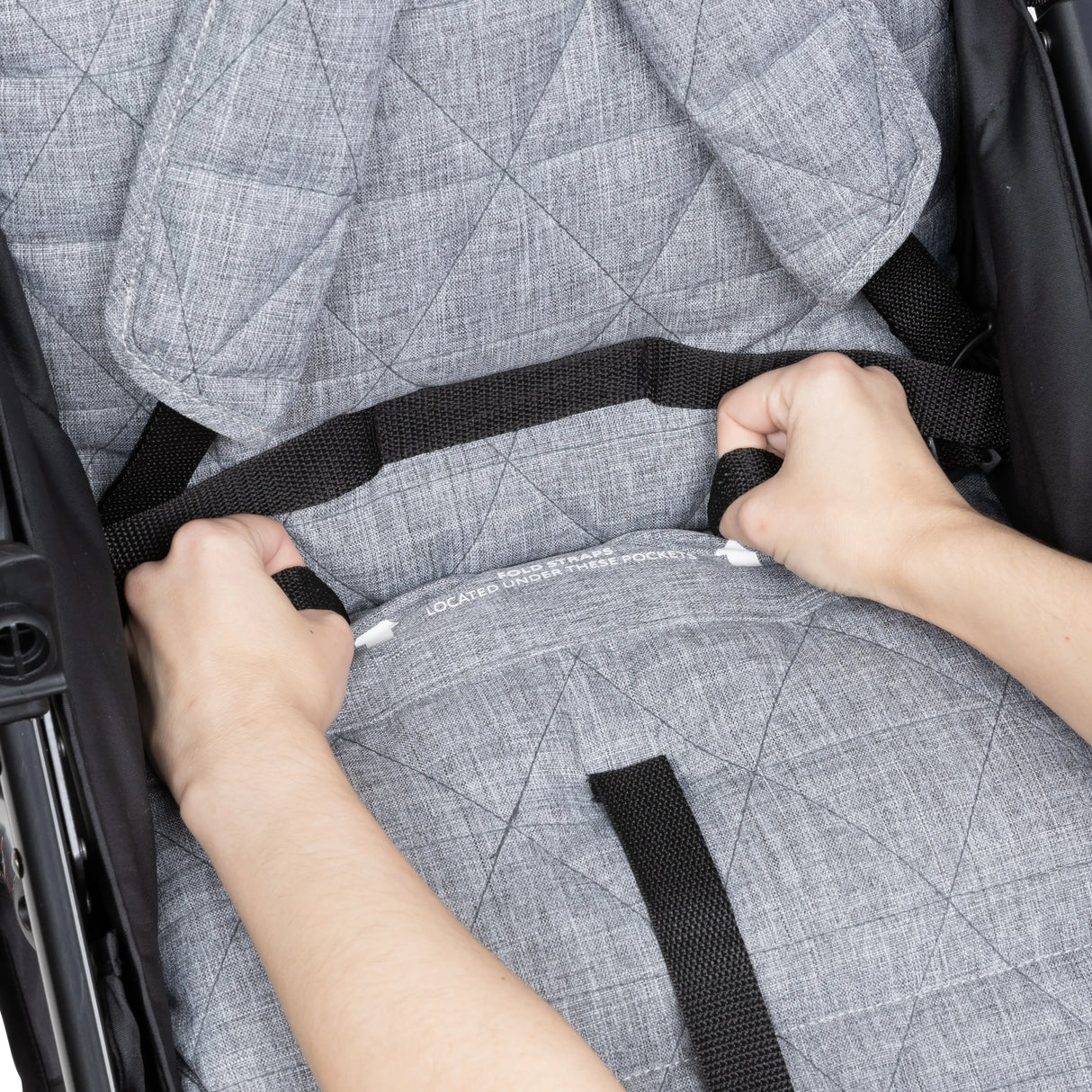 The Baby Trend Tango Stroller has an easy two hand center fold