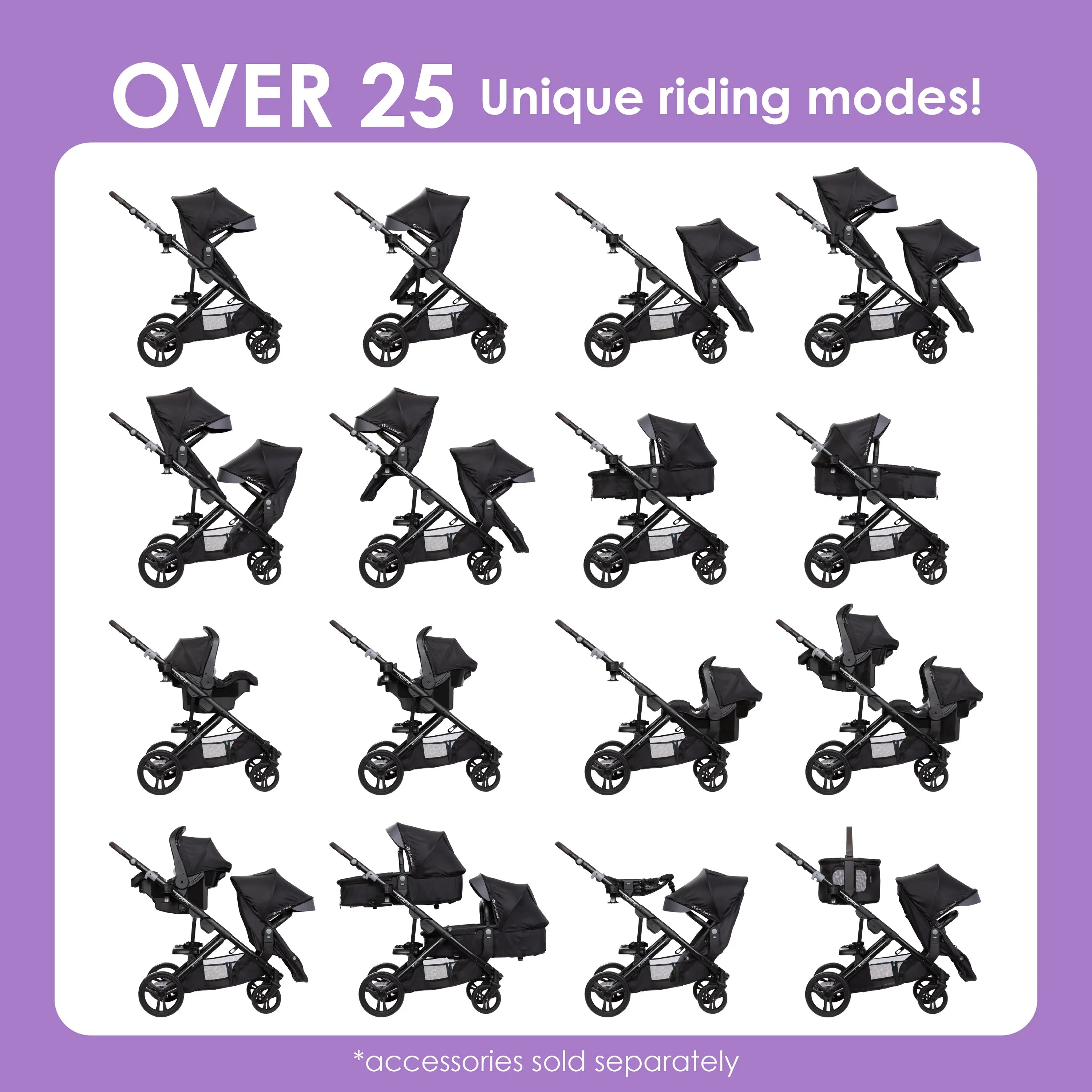 Morph Single to Double Modular Stroller - Front & Rear Modes – Baby Trend