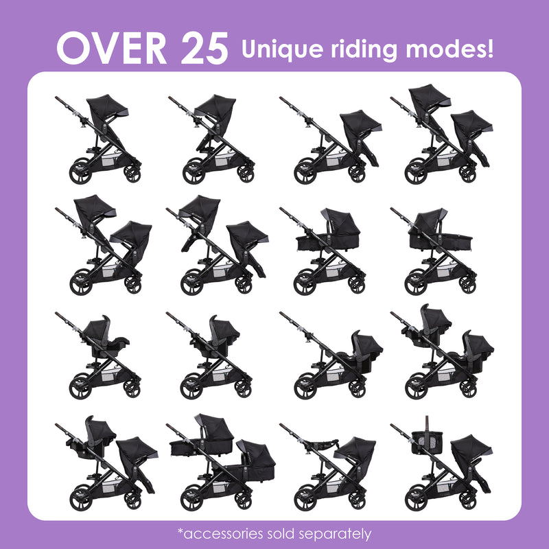 Baby Trend Morph Single to Double Modular Stroller with over 25 unique riding modes