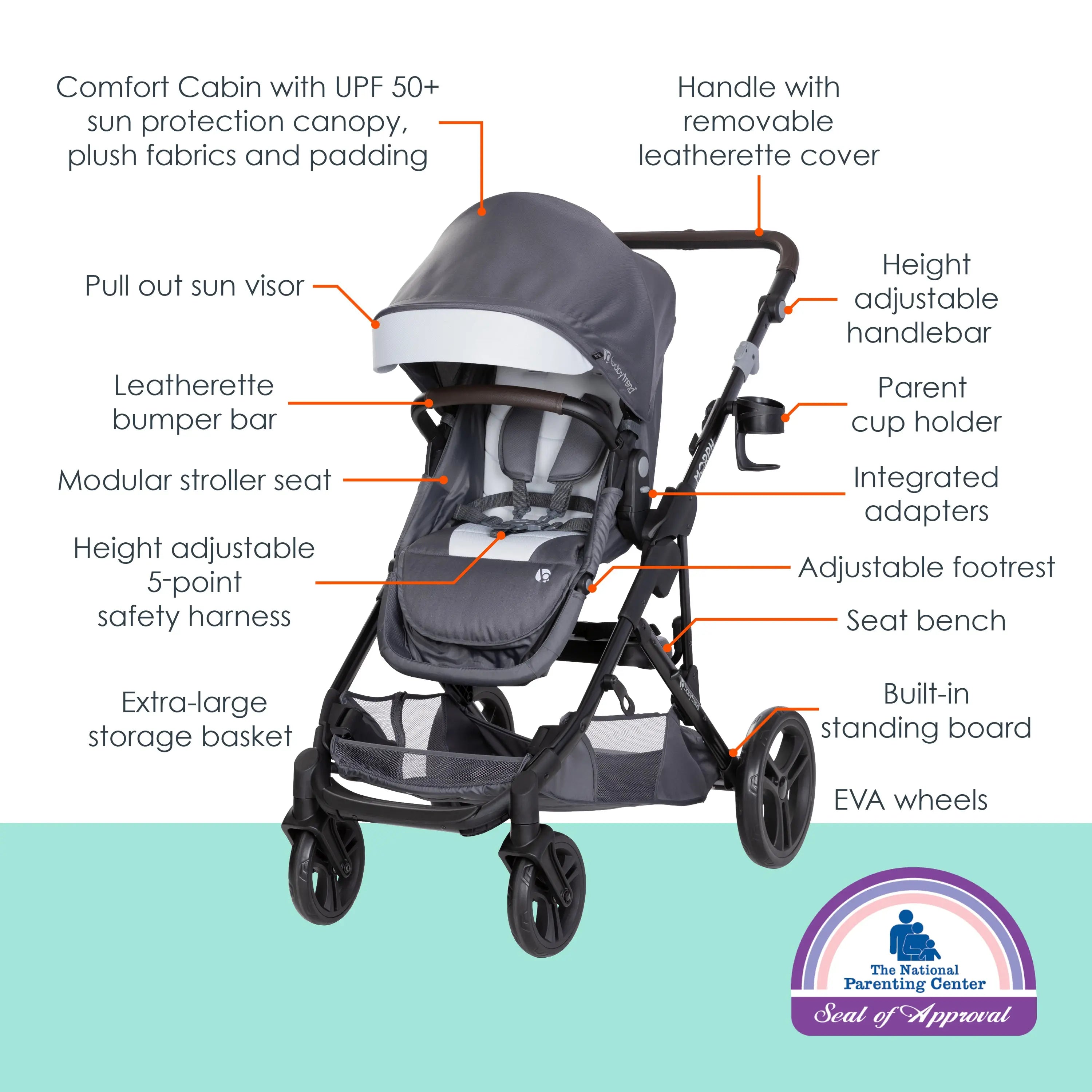 Morph Single to Double Modular Stroller - Front & Rear Modes – Baby Trend