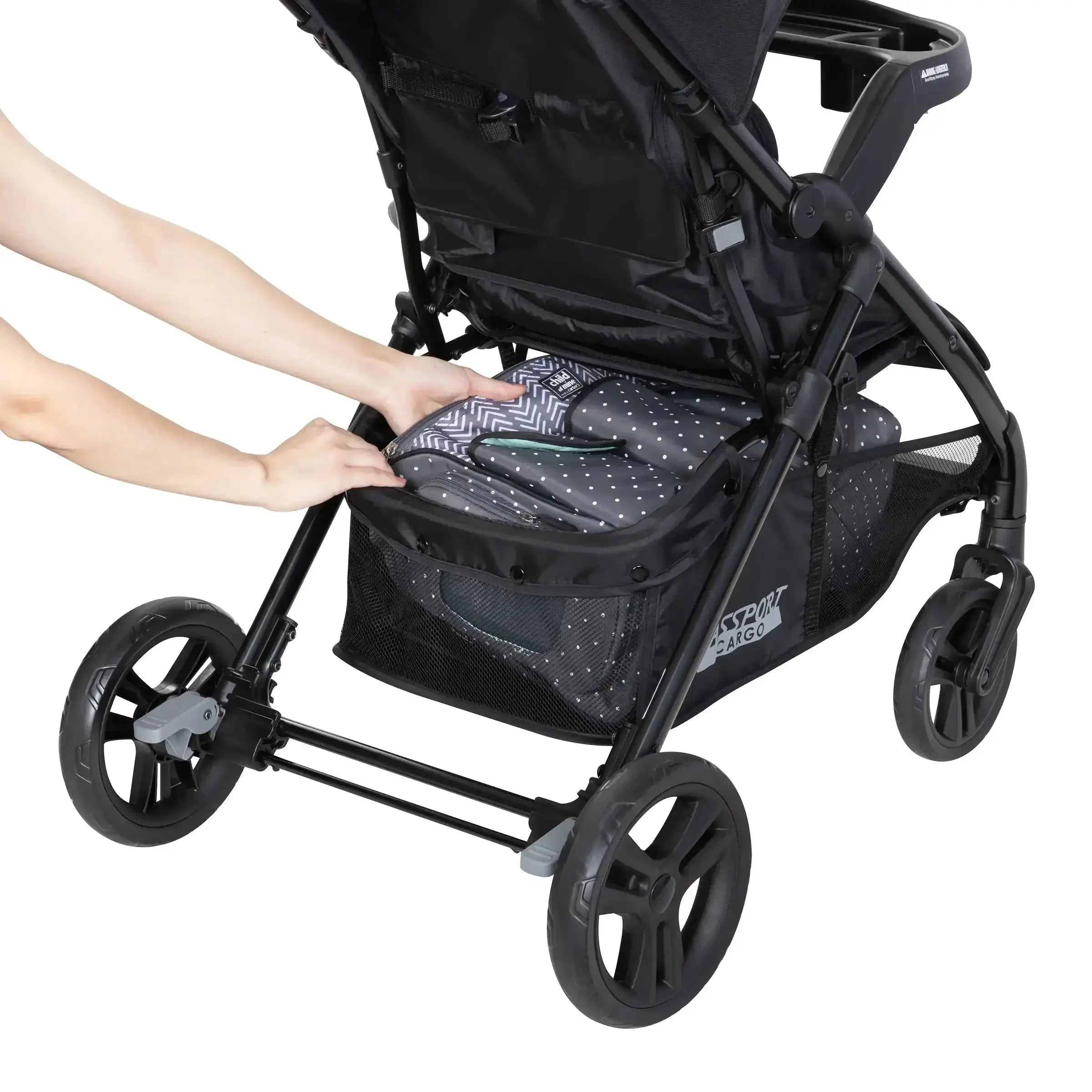 Baby Trend stroller with large under-seat storage basket