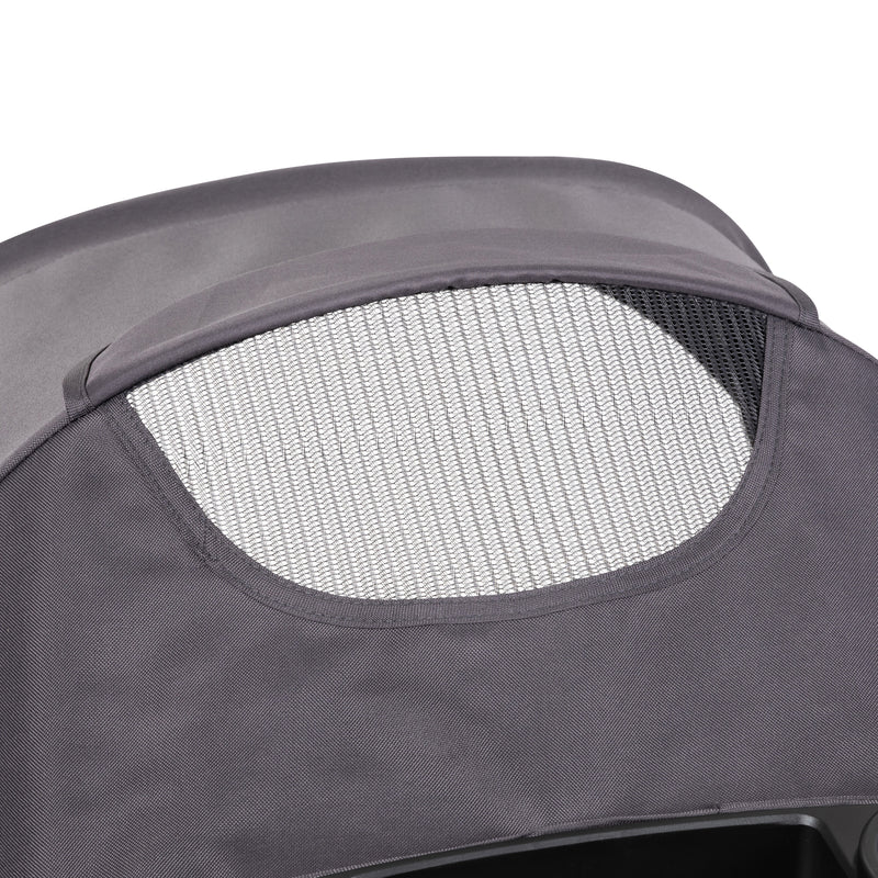 Peek-a-boo window on the canopy of the Baby Trend Passport Carriage Stroller