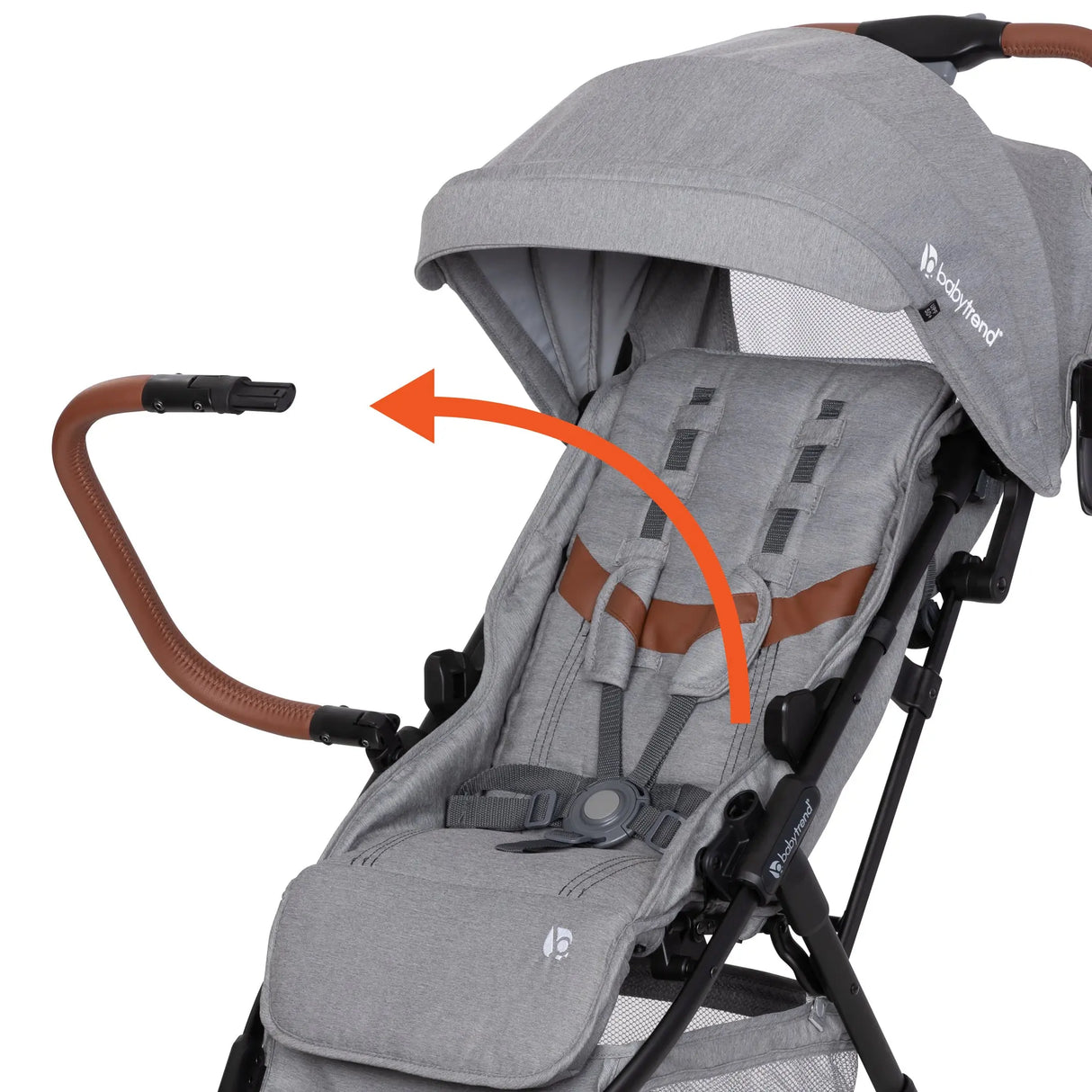Bumper bar on the Baby Trend Zenda Compact All-Terrain Stroller is swinging open