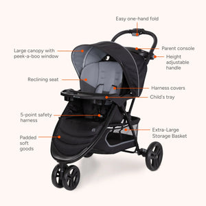 Baby Trend EZ Ride Stroller feature call out