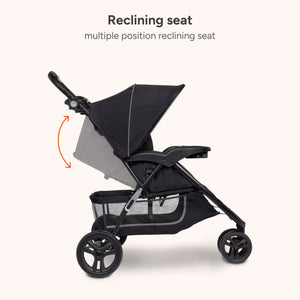 Side view of the Baby Trend EZ Ride Stroller reclining seat