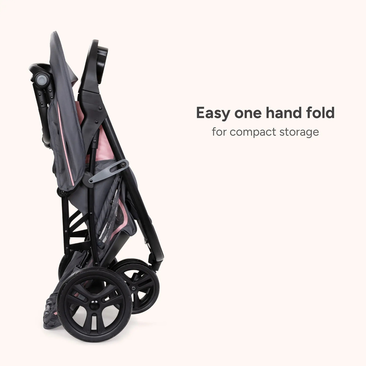 Side view of the Baby Trend EZ Ride Stroller easy one hand fold