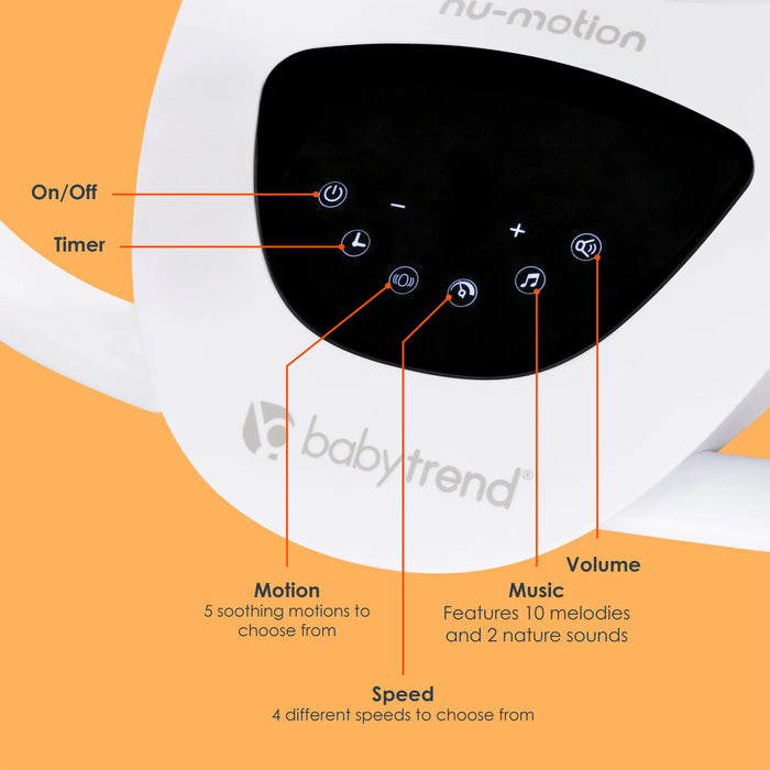 Baby Trend Nu-Motion Infinity Swing music and motion controls