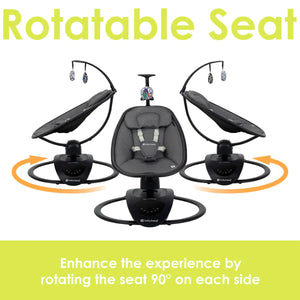 Baby Trend NuMotion Infinity Swing enhance the experience by rotating the seat 90 degree on each side