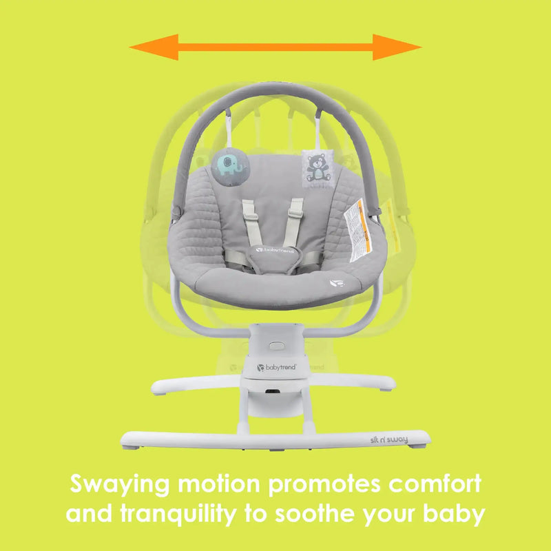 Baby Trend Sit N' Sway Portable Swing swaying motion promotes comfort and tranquility