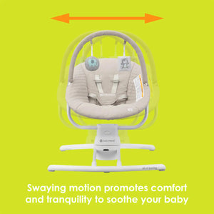 Baby Trend Sit N' Sway Portable Swing swaying motion promotes comfort and tranquility