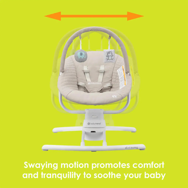 Baby Trend Sit N' Sway Portable Swing swaying motion promotes comfort and tranquility