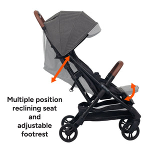 Baby Trend Sonar Compact Lightweight Stroller multiple position reclining seat and adjustable footrest