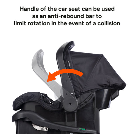 Baby Trend EZ Lift Infant Car Seat handle can be used as an anti rebound bar