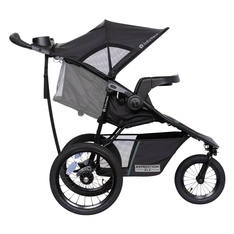 Side view of the child reclining seat on the Baby Trend Expedition DLX Jogger