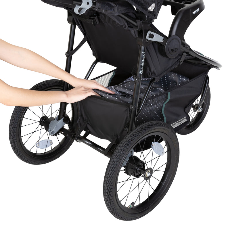 Extra large storage basket on the Baby Trend EZ-Lift 35 PLUS Infant Car Seat