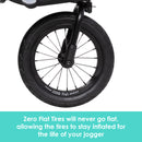 Load image into gallery viewer, Baby Trend Expedition Zero Flat Jogging Stroller zero flat tires will never go flat allowing the tires to stay inflated for the lift of the jogger