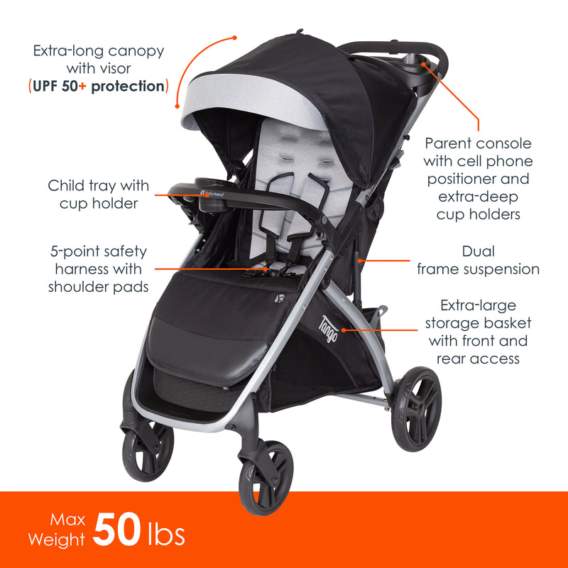 Baby Trend Tango Stroller features call out