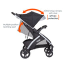 Load image into gallery viewer, Baby Trend Tango Stroller extra long canopy with visor and multiple position reclining seat