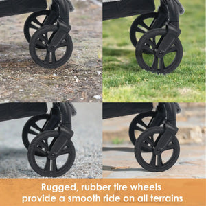 Baby Trend Tango PRO Stroller rugged rubber tire wheels