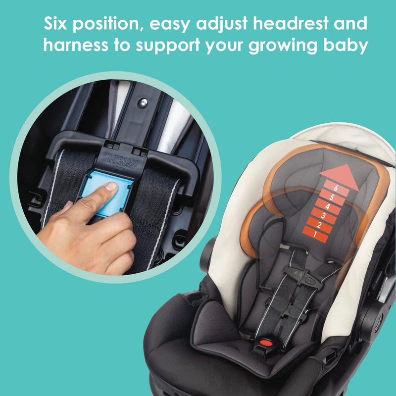 Baby Trend Tango PRO Stroller six position easy adjust headrest