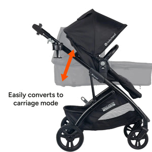 Baby Trend Sonar Switch 6-in-1 Modular Stroller Travel System easily converts to carriage mode