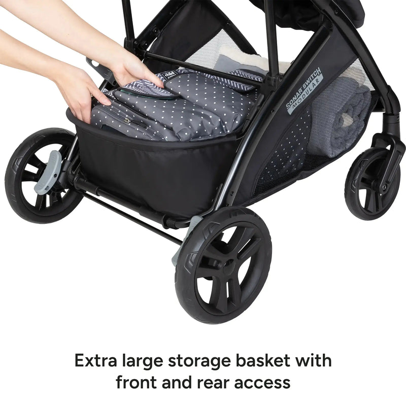 Baby Trend Sonar Switch 6-in-1 Modular Stroller extra large storage basket