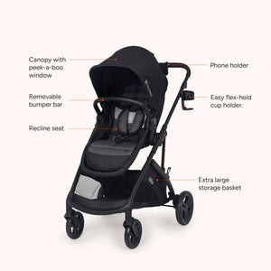 Baby Trend Passport Switch 6-in-1 Modular Stroller features call out