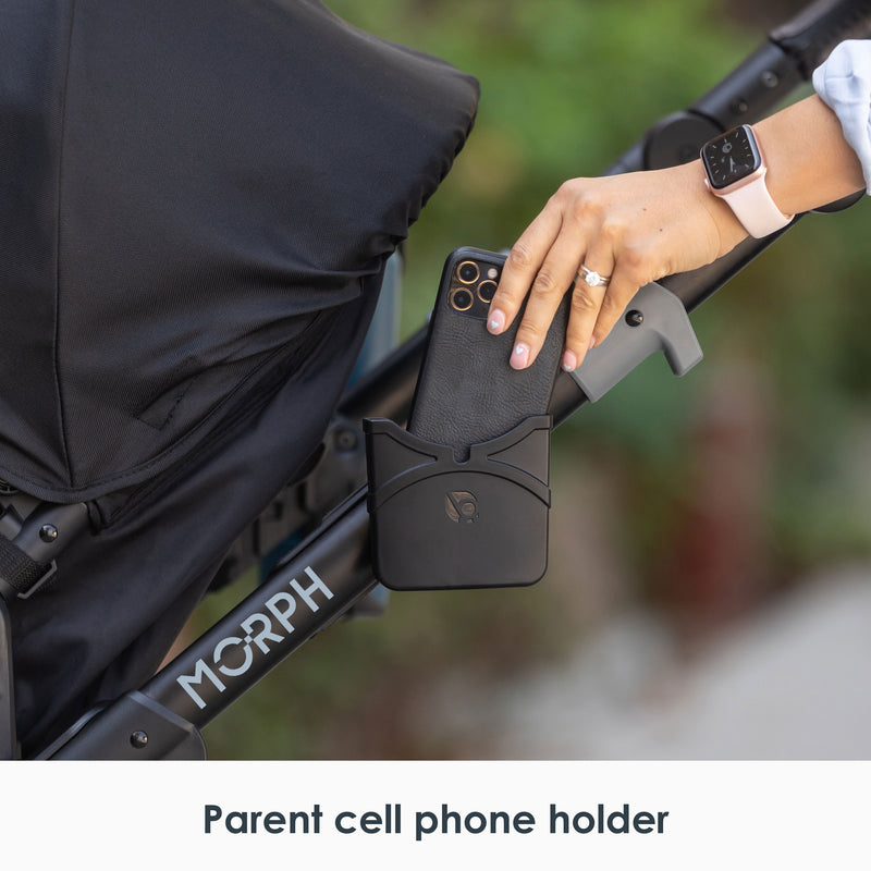 Parent cell phone holder from the Baby Trend Morph Single to Double Modular Stroller