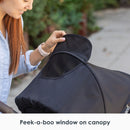 Load image into gallery viewer, Peek-a-boo window on canopy from the Baby Trend Morph Single to Double Modular Stroller