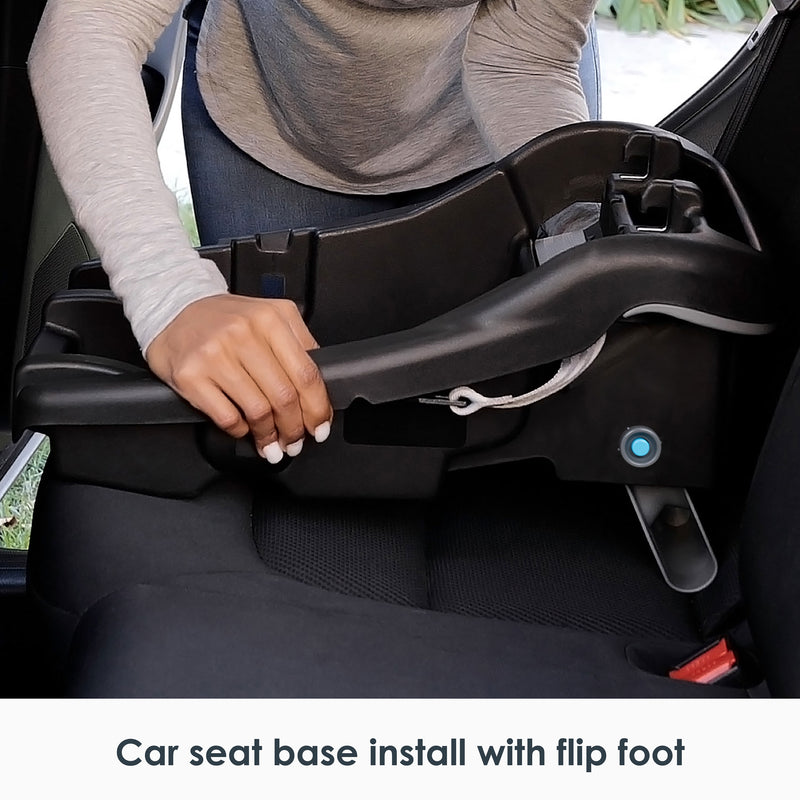 Car seat base install with flip foot of the Baby Trend EZ-Lift PLUS infant car seat