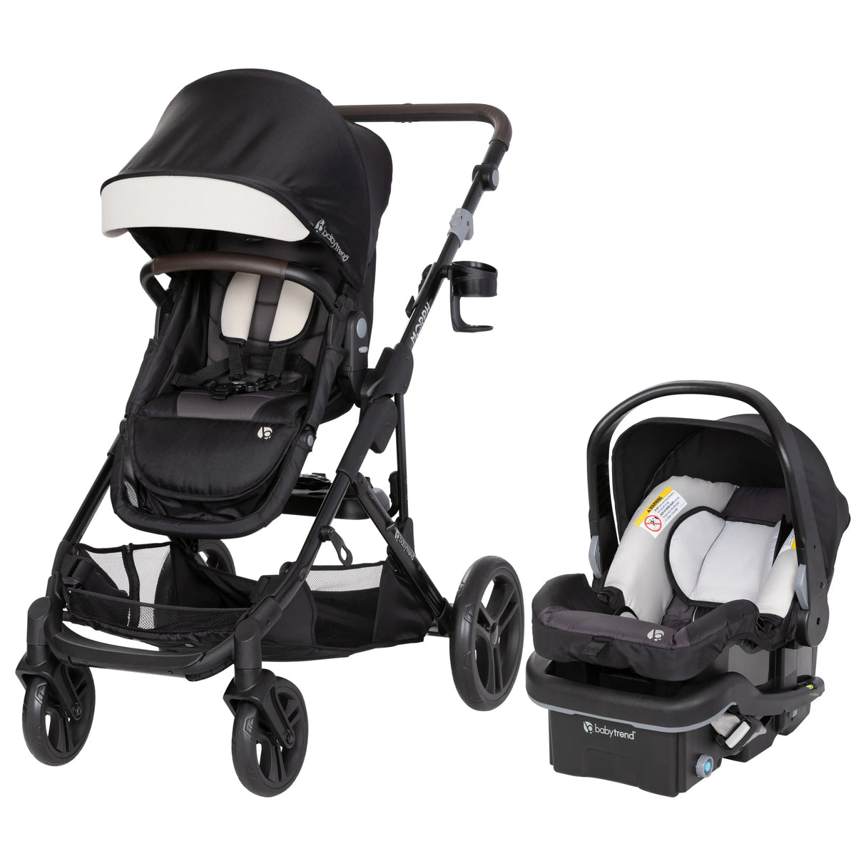 Morph Single to Double Modular Stroller Travel System with EZ-Lift™ PLUS Infant Car Seat in Madrid Tan (International)