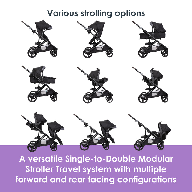 Morph Single to Double Modular Stroller Travel System with EZ-Lift PLUS Infant Car Seat - Madrid Tan (Target Exclusive)