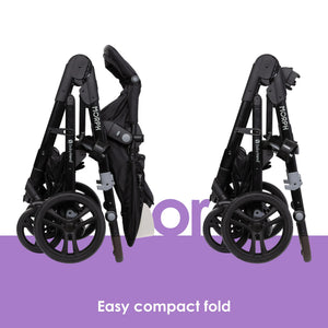 Morph Single to Double Modular Stroller Travel System with EZ-Lift™ PLUS Infant Car Seat in Madrid Tan (International)