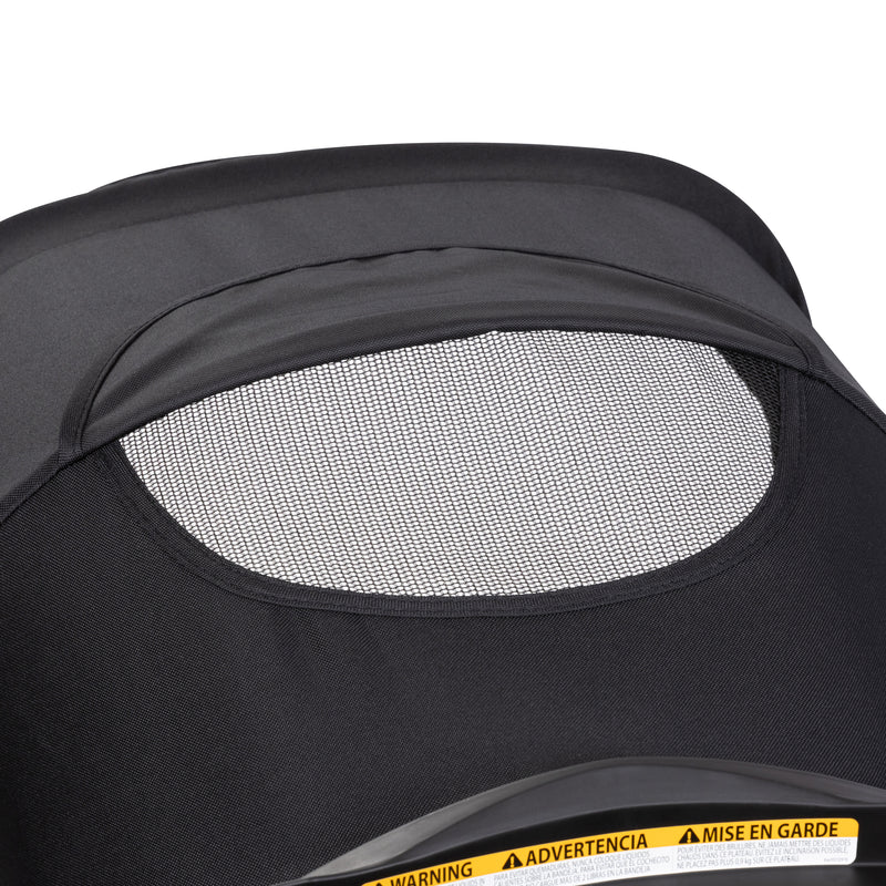 Peek-a-boo window on the canopy of the Baby Trend Passport Carriage DLX Stroller Travel System